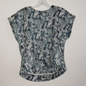 Zac Posen Tropical Metallic Detail Blouse